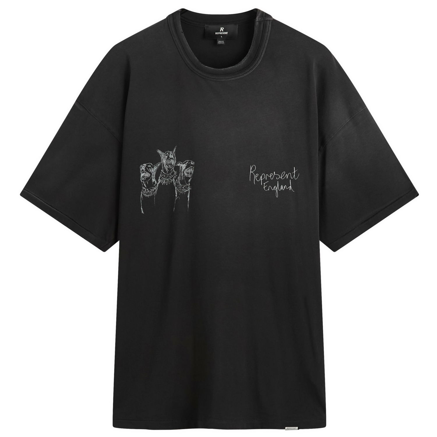 T-shirt Represent Clo Hand Drawn Thoroughbred Dogs T-Shirt Sort | MLM100383-03, 1