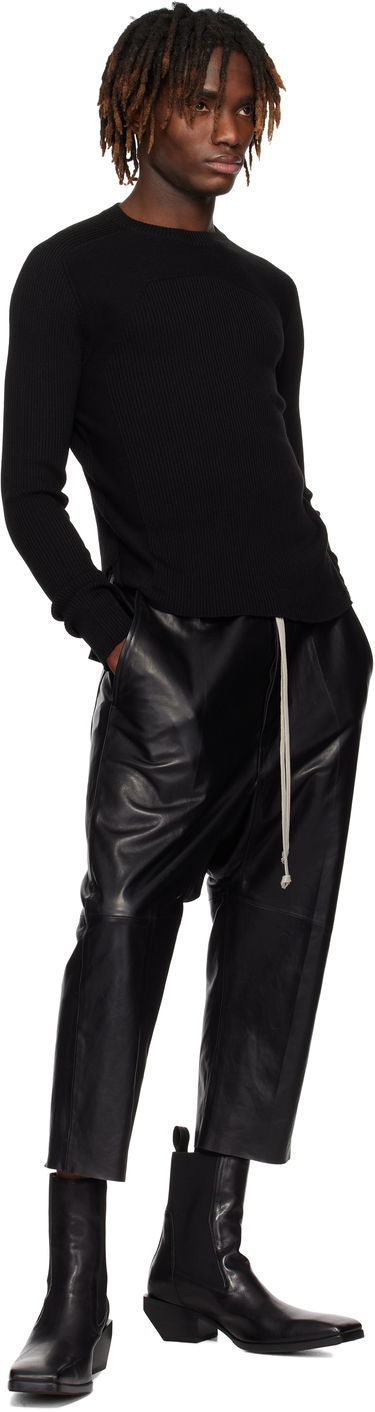 Sweater Rick Owens Rick Owens Hollywood Ribbed Geo Sweater Sort | RU01E5639 RIBM, 3