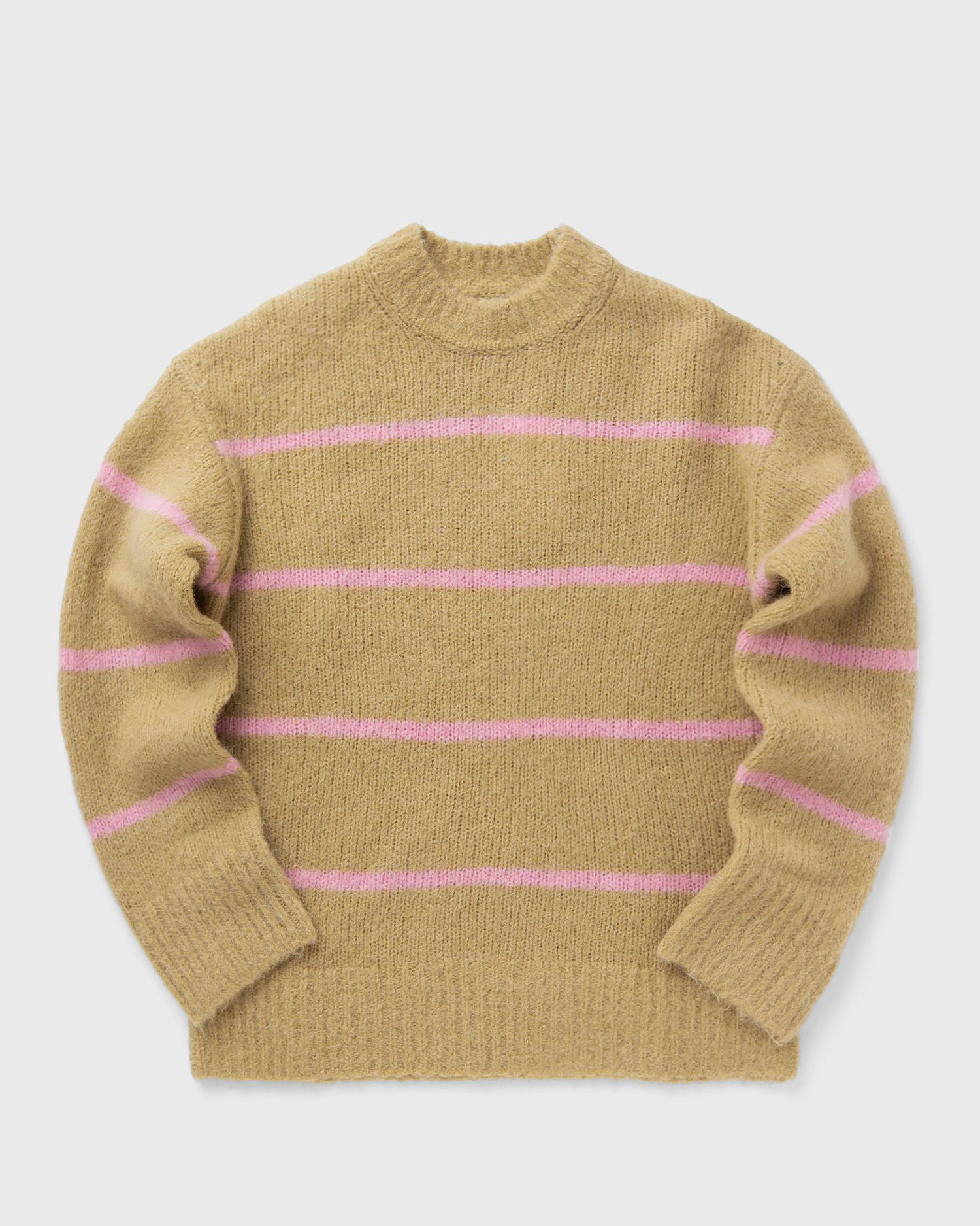Sweater Samsoe Samsoe Samsøe & Samsøe SAJOAN Striped Knit Sweater, Size L Brun | F24300052-OLIVE_GRAY_ST, 0