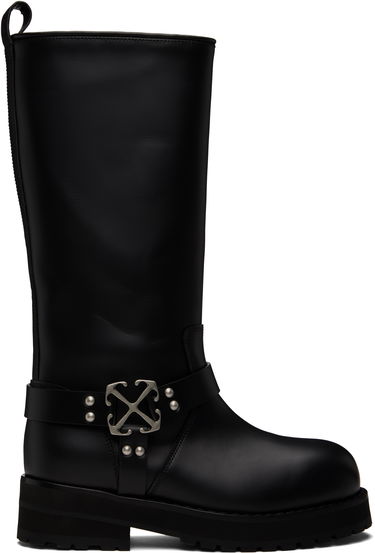 Tøj Off-White Off-White Off Track Leather Boots Sort | OWIE045C99LEA0011072, 0