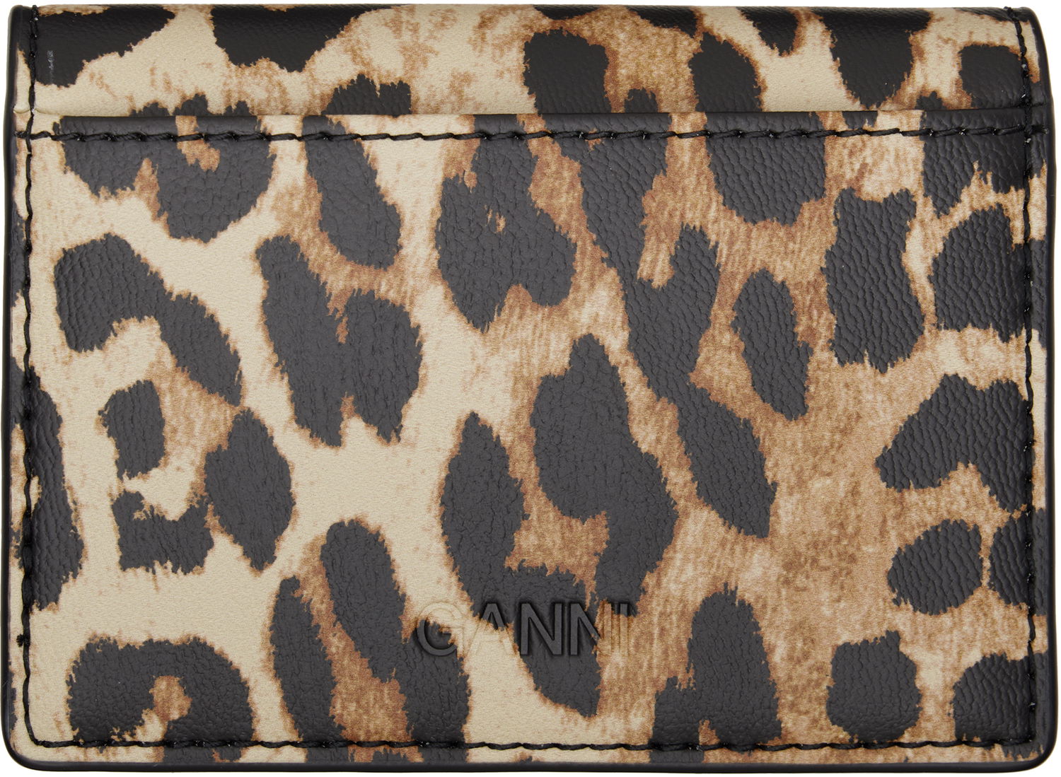 Tegnebog GANNI GANNI Leopard Bou Flap Card Holder Beige | A6545, 1