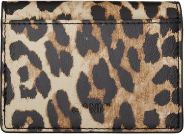 Tegnebog GANNI GANNI Leopard Bou Flap Card Holder Beige | A6545, 1