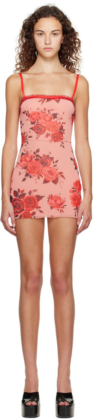Kjole GUIZIO Guizio Floral Print Mini Dress Lyserød | H23408K013