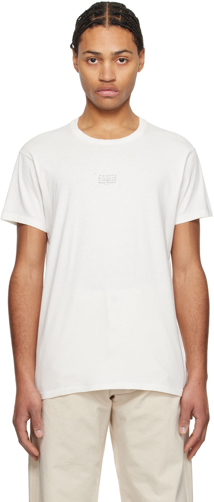 T-shirt Maison Margiela Maison Margiela Stamp Logo T-Shirt Hvid | S50GC0706 S24575