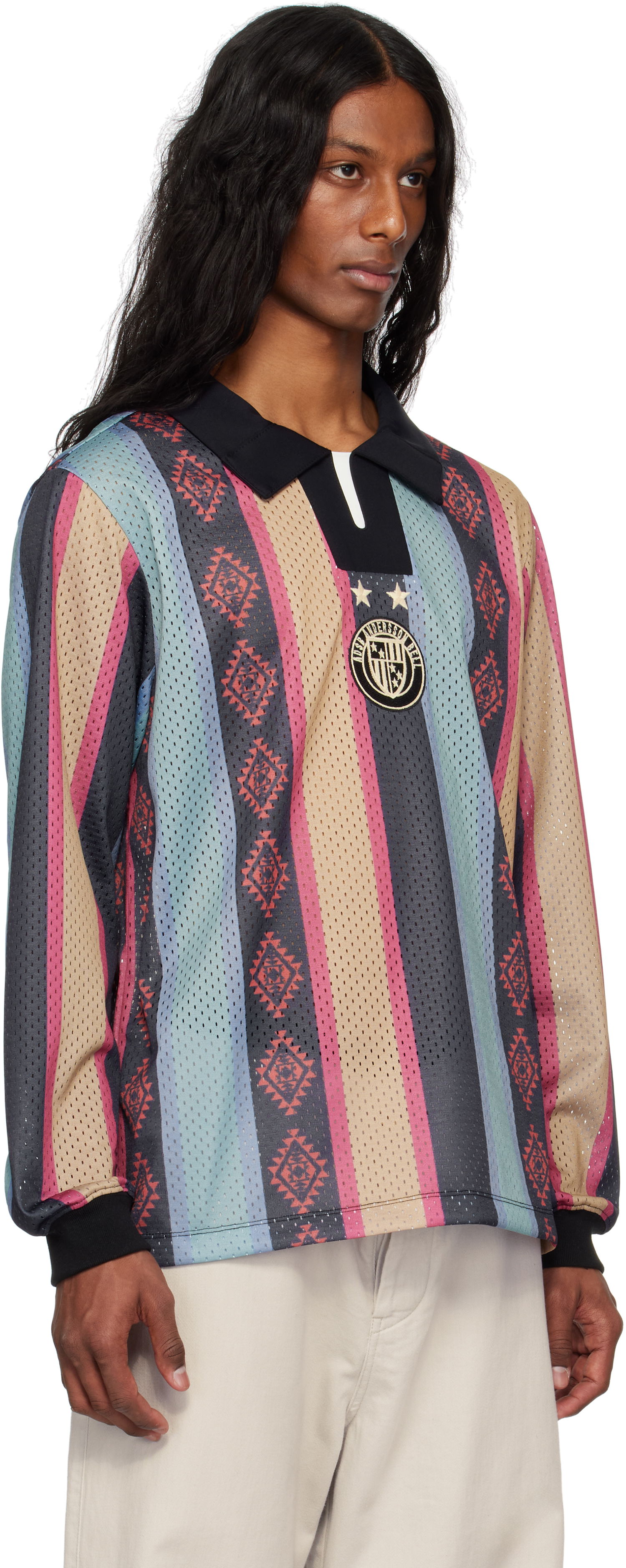Jersey Andersson Bell Andersson Bell Navajo Stripe Long Sleeve Polo Flerfarvet | atb1297m, 1