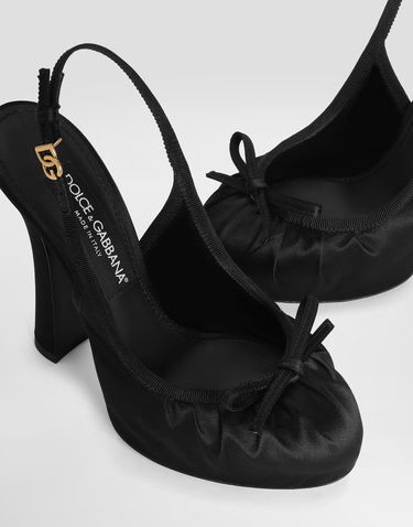 Tilbehør Dolce & Gabbana Dolce & Gabbana Satin Slingback Pumps Sort | CG0927AD1608B956, 3