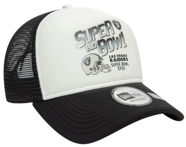 Kasket New Era Las Vegas Raiders Super Bowl XVIII 9FORTY Adjustable Trucker Hat Sort | 60595293-60595293, 2