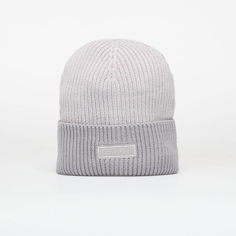 Hat CALVIN KLEIN Calvin Klein Patch Wool Chunky Hat Grå | LV04D8029G QBW