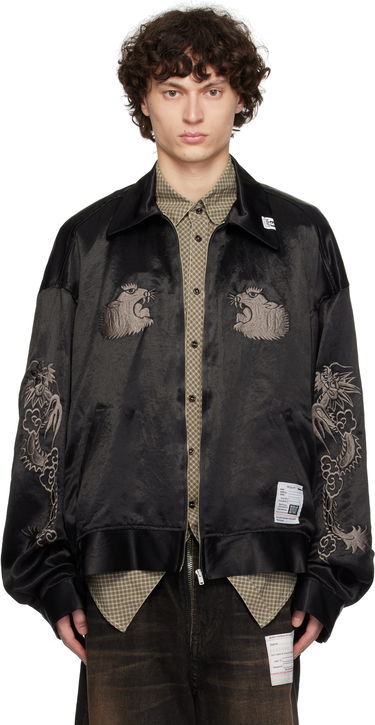 Bomberjakke Maison MIHARA YASUHIRO MIHARA YASUHIRO Collared Souvenir Jacket Sort | J14BL144, 0