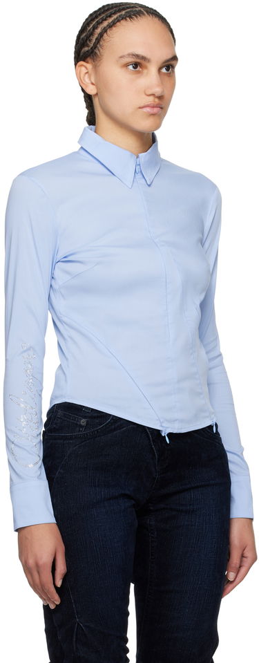 Skjorte Ottolinger Ottolinger Zip Fitted Shirt Blå | 1103004, 1