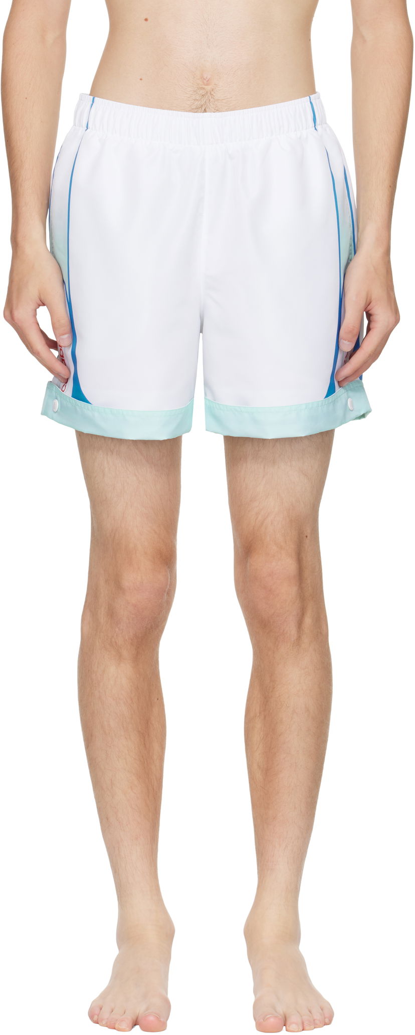 Badetøj Casablanca Casablanca Logo Swim Shorts Hvid | MPF25-SWM-065-01