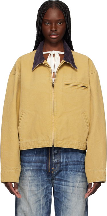 Jakke Ambush AMBUSH Cropped Canvas Work Jacket Gul | 12115367, 0