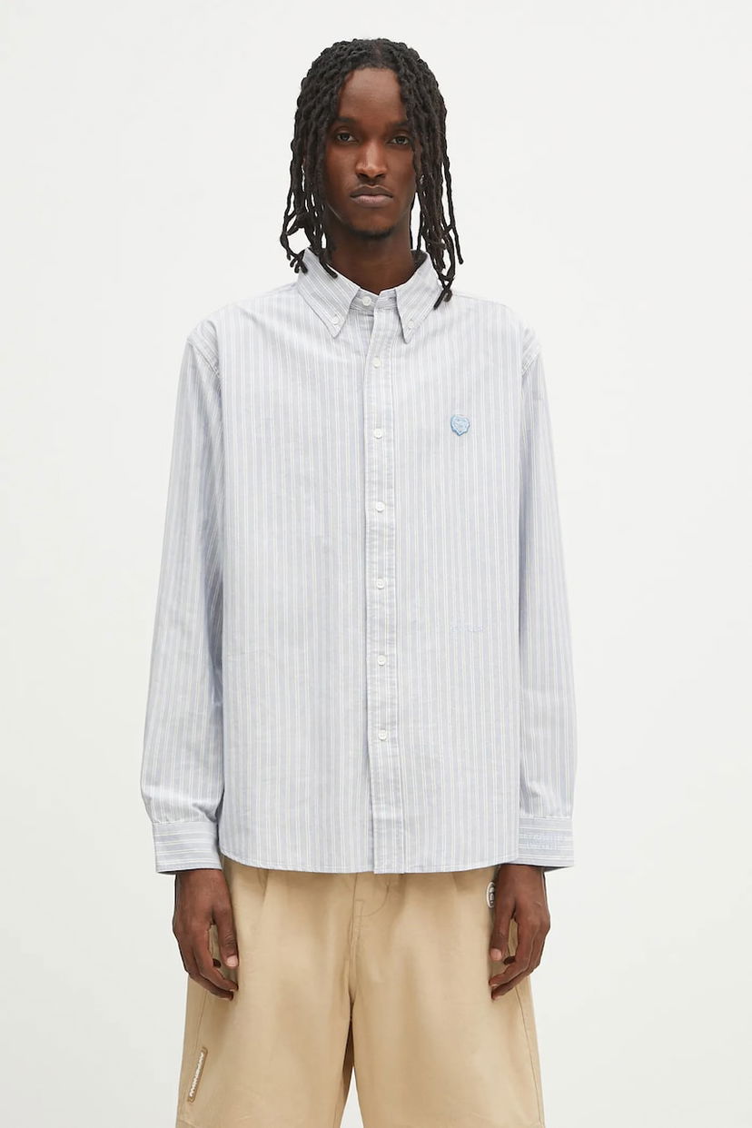 Skjorte Human Made Human Made Striped Relaxed Button-Down Shirt Blå | HM29SH011