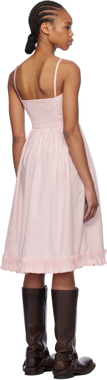 Kjole GANNI GANNI Cotton Poplin Strap Midi Dress Lyserød | W0325, 2