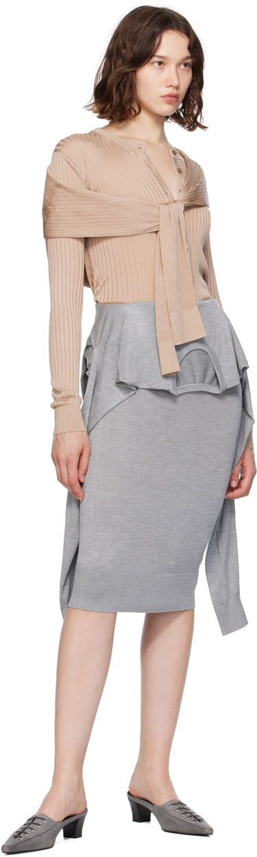 Nederdel Acne Studios Acne Studios Layered Midi Skirt Grå | AF0527-, 3