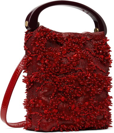 Håndtaske Dries Van Noten Dries Van Noten Beaded Micro Bag Rød | 251-011522-895, 1