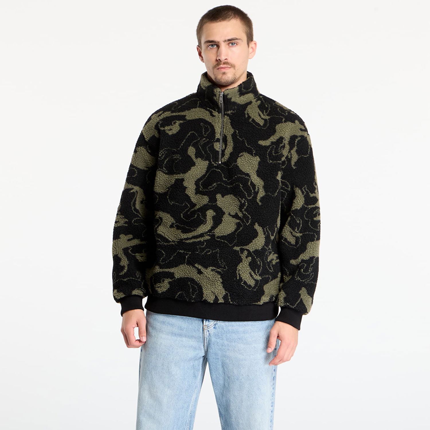 Sweatshirt Urban Classics Oversized Pattern Teddy Troyer Sweatshirt Flerfarvet | TB8024-21221, 0