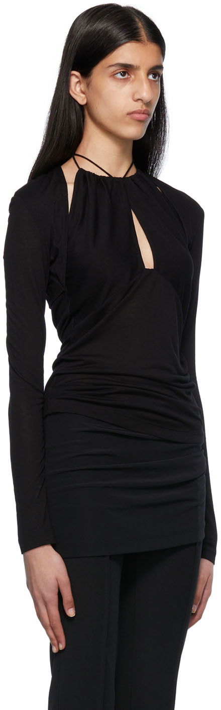 Tanktop Helmut Lang Halter Longsleeve Top Sort | Ls Halter Top, 1
