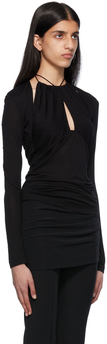 Tanktop Helmut Lang Halter Longsleeve Top Sort | Ls Halter Top, 1