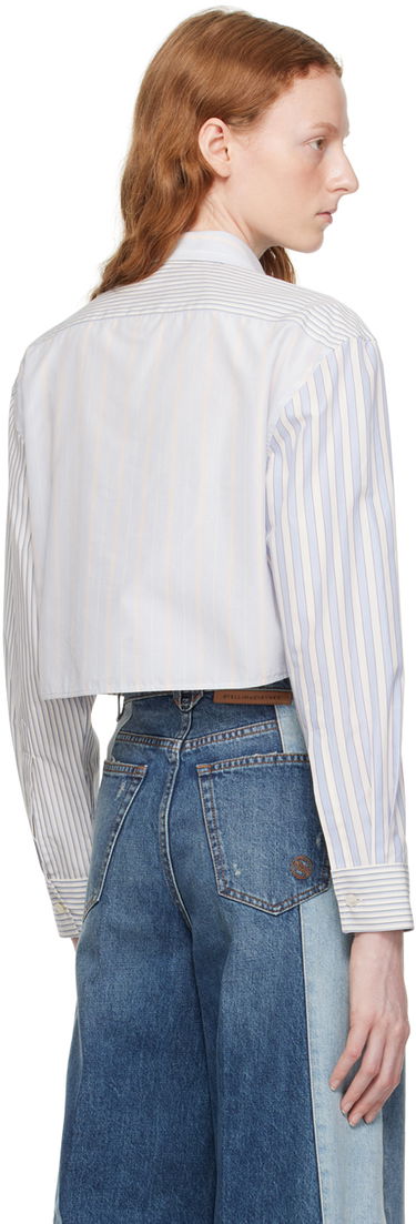 Skjorte Stella McCartney Stella McCartney Striped Cropped Shirt Blå | 6200553CJ303, 2