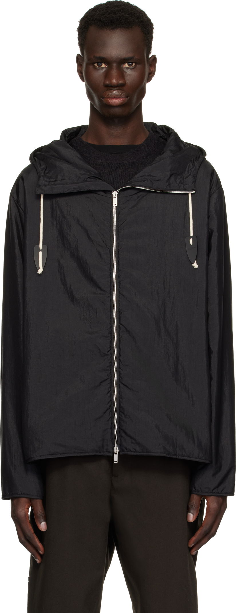 Vindjakke Jil Sander Jil Sander Hooded Sportswear Jacket Sort | J47SW0012_J70003