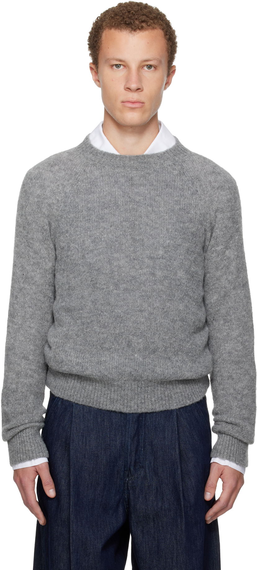 Sweater Dries Van Noten Raglan Sweater Grå | 252-021223-2709
