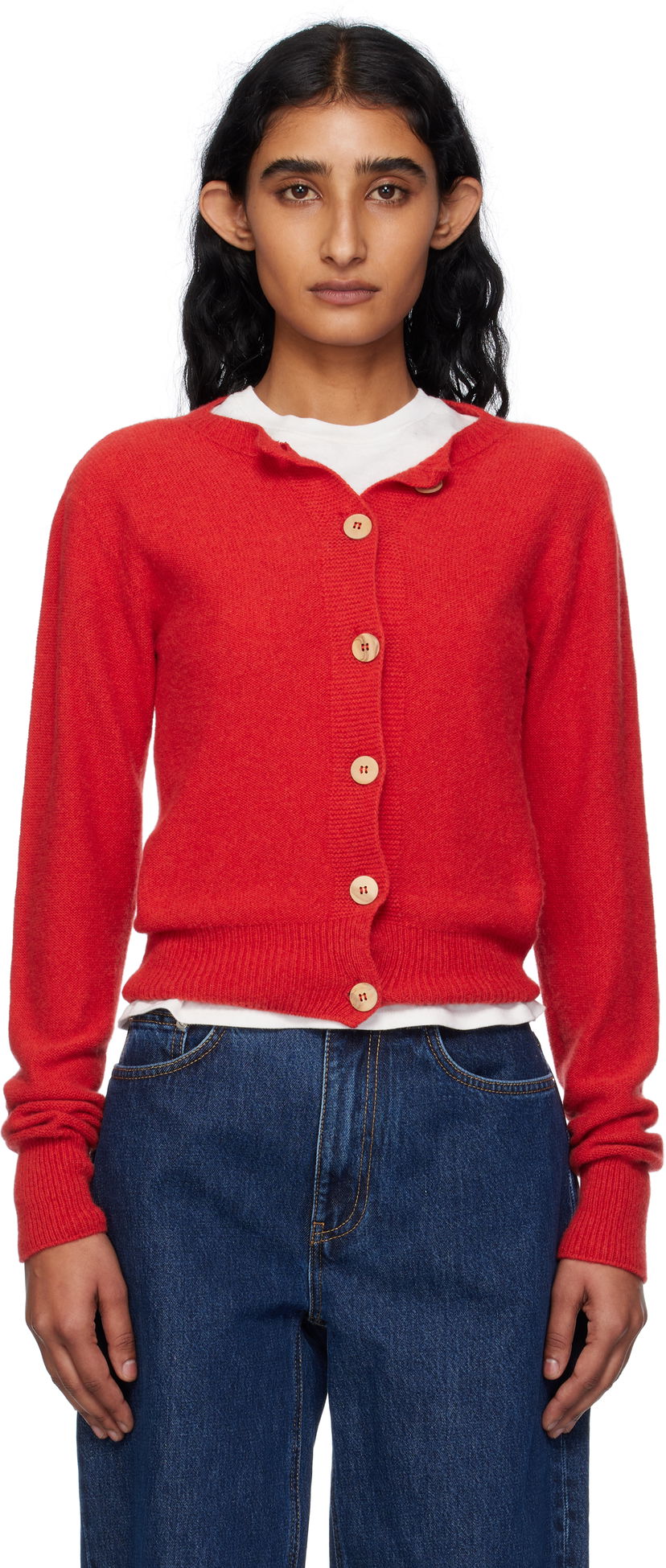 Sweater Baserange Baserange Tier Cardigan Rød | PUTC-RC-AU25