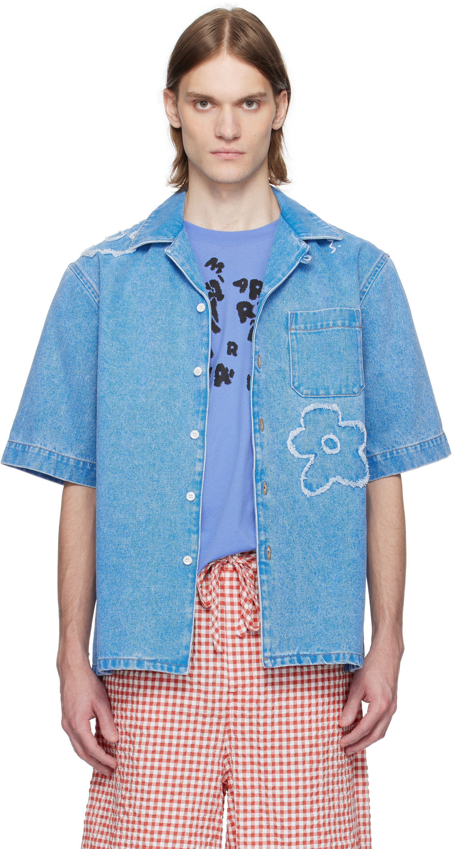 Skjorte Marni Marni Bowling Denim Shirt Blå | CUJU0017QS USCX34, 0