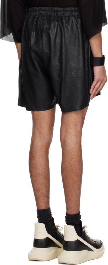 Shorts Rick Owens Rick Owens Hollywood Boxers Leather Shorts Sort | RR01E5306 LBA, 2