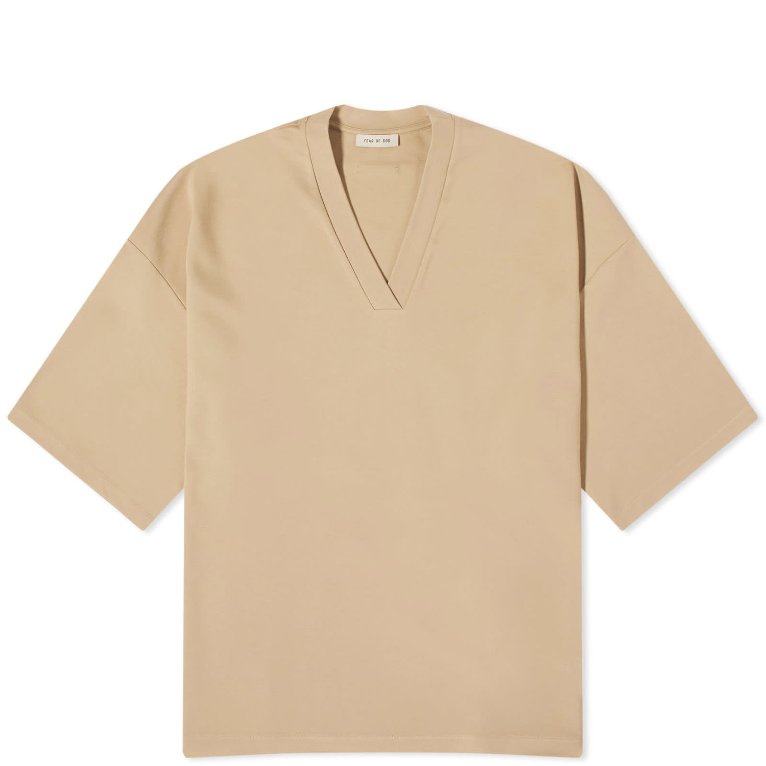 T-shirt Fear of God Milano V-Neck T-Shirt Beige | FG850-208VIS-260, 0