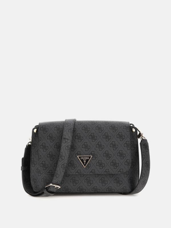 Håndtaske GUESS Meridian 4G Logo Crossbody Sort | HWSG8778200, 0