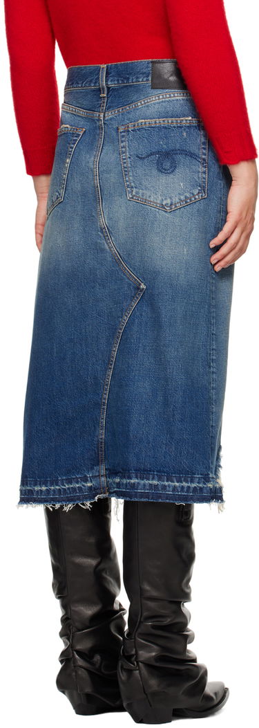 Nederdel R13 R13 Jesse Denim Midi Skirt Blå | R13WD100-D216B, 2