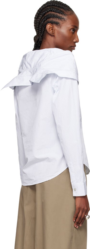 Skjorte OUR LEGACY Kaonashi Pinstriped Long-Sleeve Off-Shoulder Button-Up Shirt Hvid | W4252KD, 2