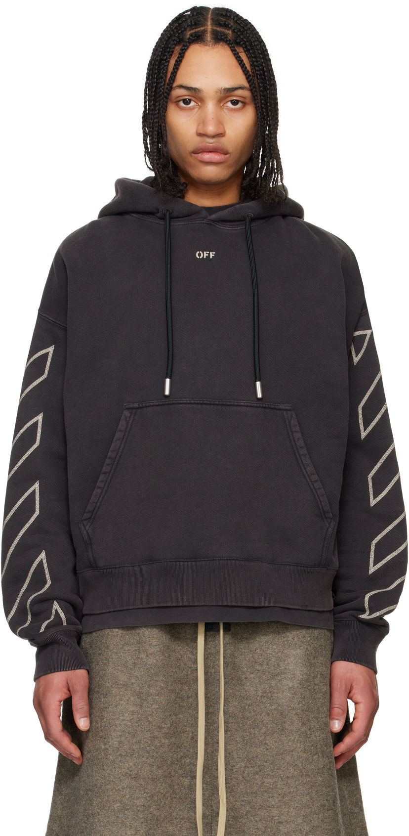 Sweatshirt Off-White Off-White Arrow Skate Martyrdom Hoodie Sort | OMBB085S25FLE00P1361