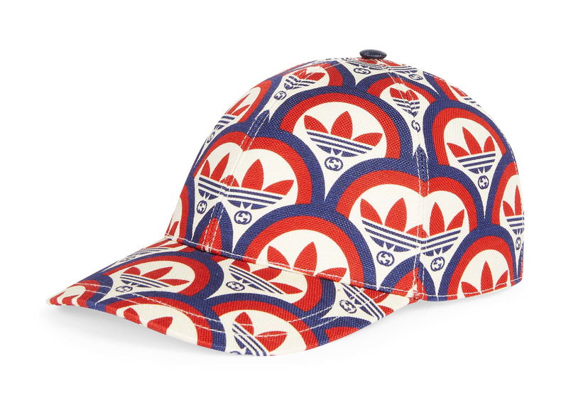 Kasket Gucci adidas x Trefoil Print Baseball Cap Red/White/Blue Flerfarvet | 696485 4HAQF 6468