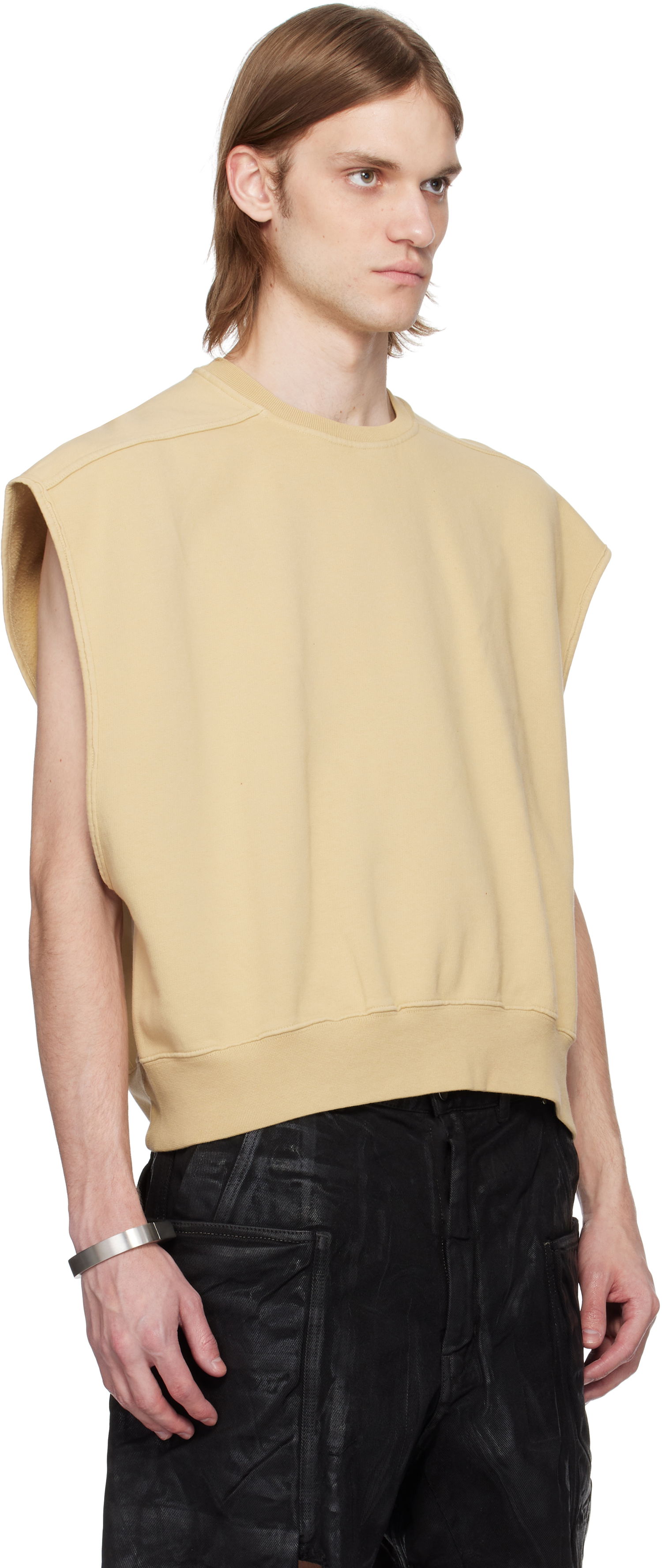 Sweater Rick Owens Rick Owens DRKSHDW Hollywood Jumbo Tatlin Sleeveless Sweatshirt Beige | DU01E3160 F, 1