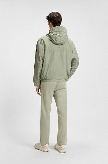Jakke BOSS Water-repellent hooded jacket Grøn | 50543388, 1