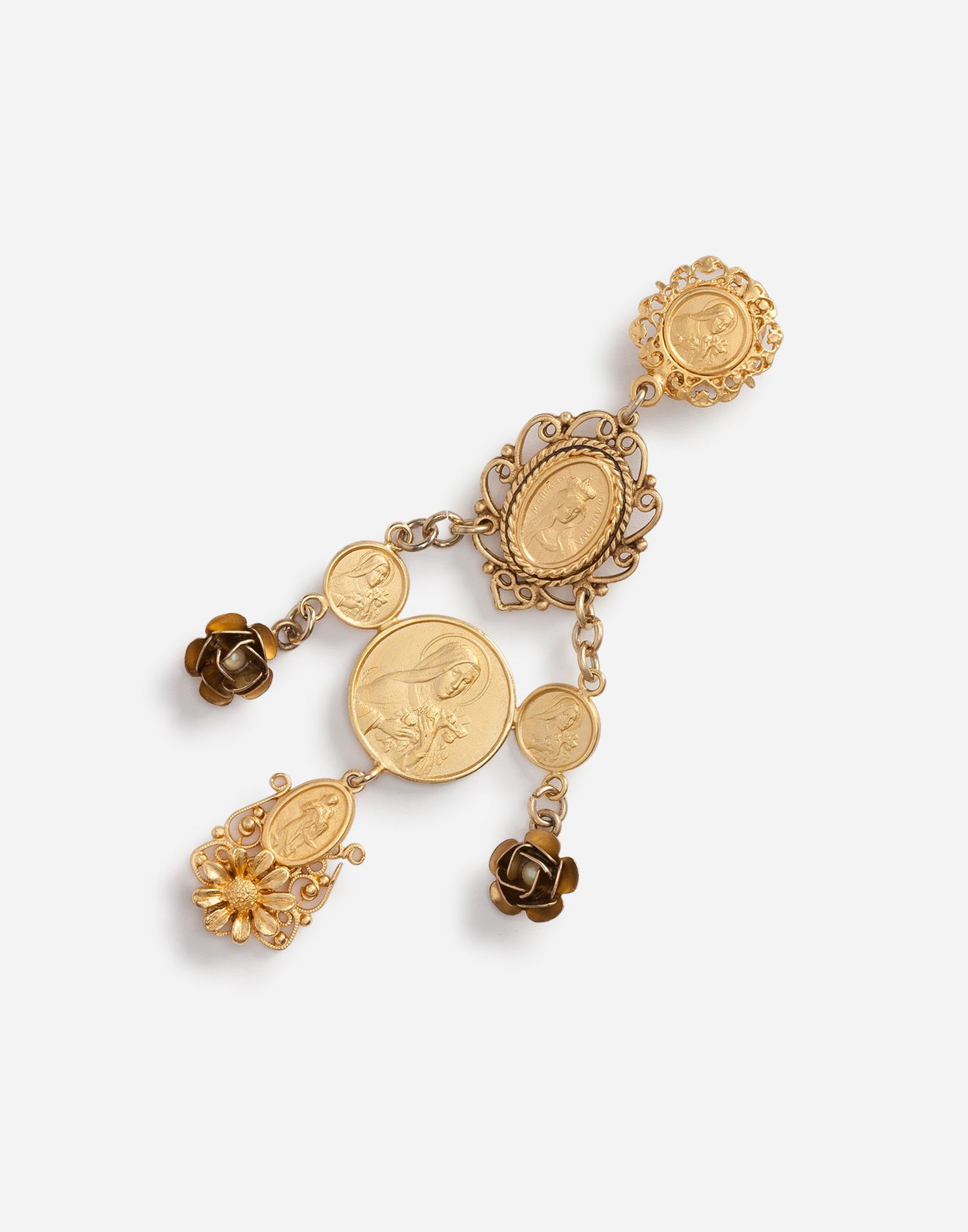 Øreringe Dolce & Gabbana Dolce & Gabbana Gold Metal Sacred Heart Drop Earrings Metalisk | WEG6M2W0001ZOO00, 1