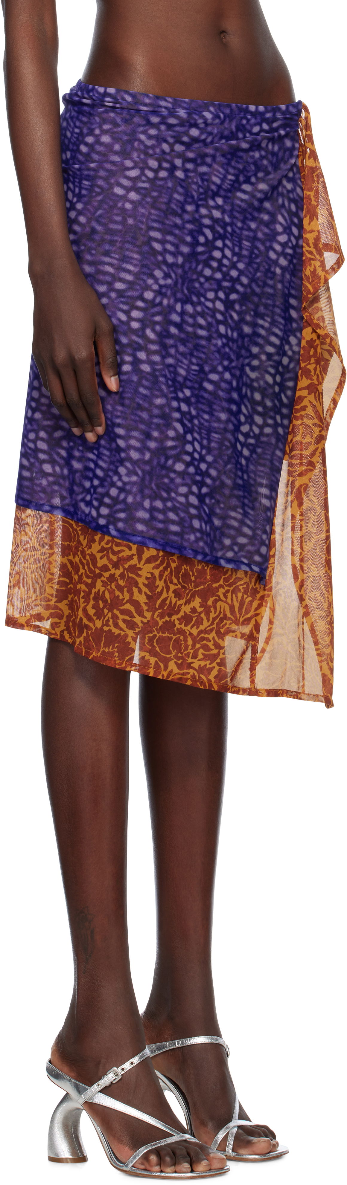 Nederdel Dries Van Noten Dries Van Noten Double Layered Midi Skirt Flerfarvet | 251-011164-1619, 1