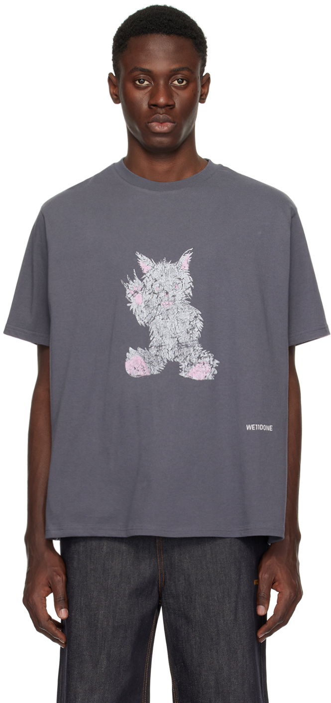 T-shirt We11done Printed T-Shirt Grå | WD-TT1-24-765-U-CH