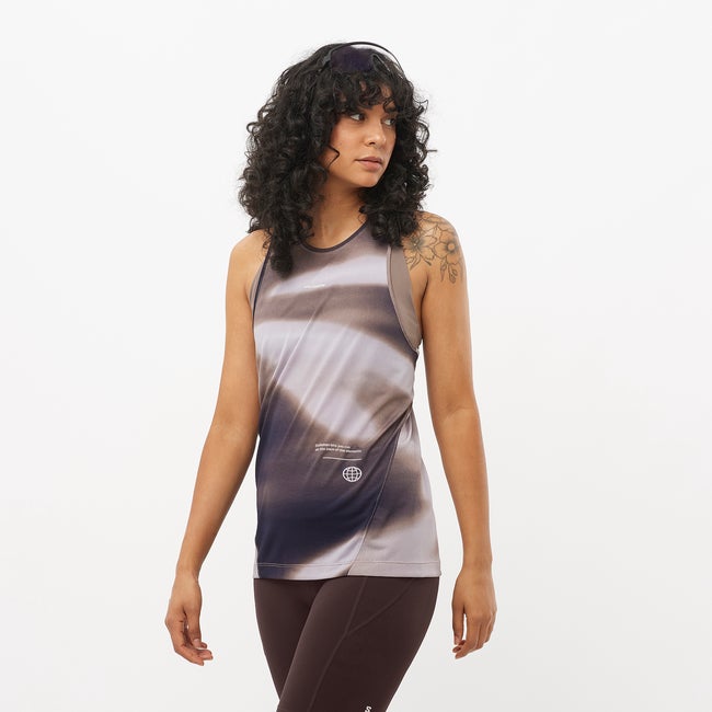 Tanktop Salomon Core Graphic Training Tank Top Lilla | LC2460400
