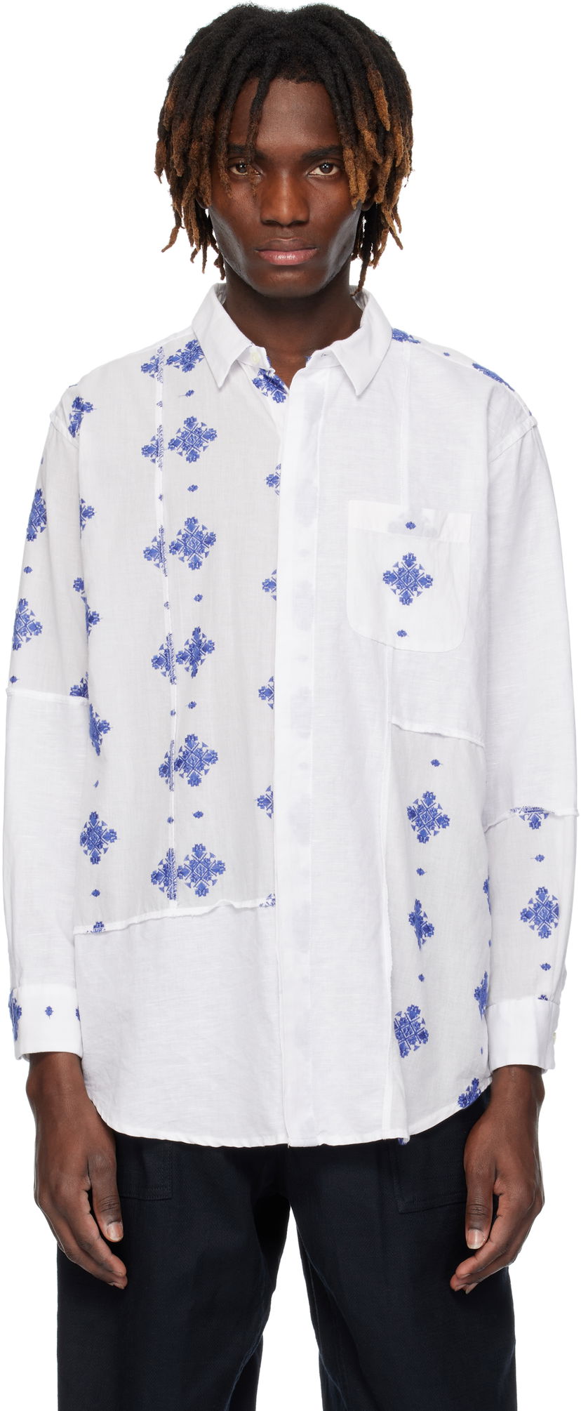 Skjorte Engineered Garments Engineered Garments Short Collar Shirt Hvid | 25S1A017