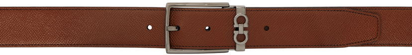 Bælter FERRAGAMO Reversible Gancini Leather Belt Brun | 709528