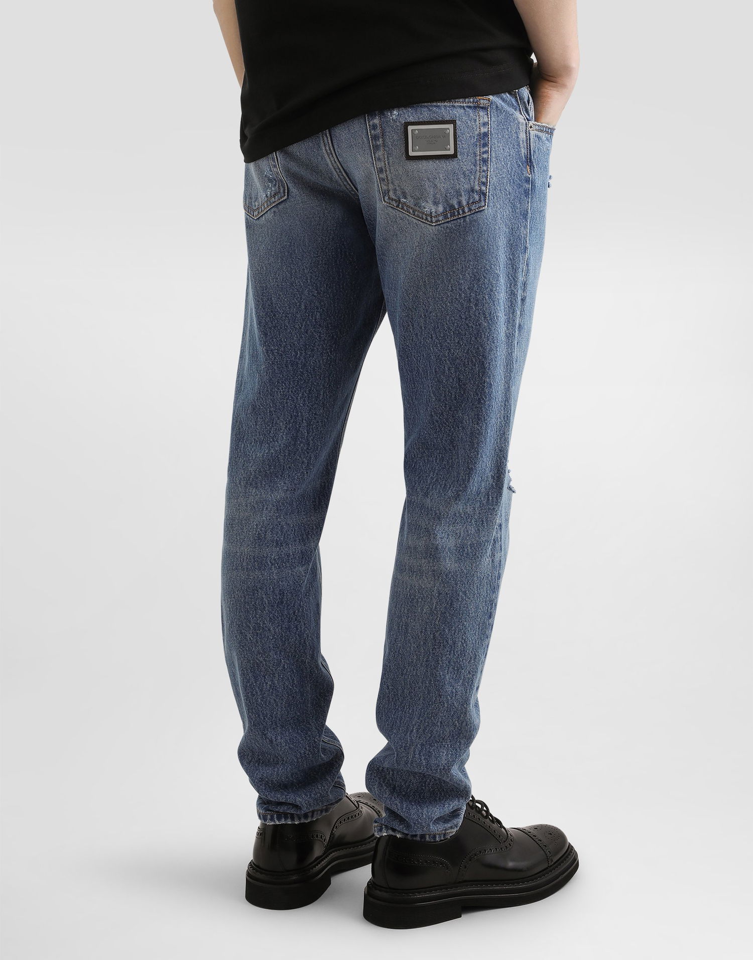 Jeans Dolce & Gabbana Dolce & Gabbana Regular Fit Distressed Jeans 44 Blå | GYJCCDG8NH5S9001, 1