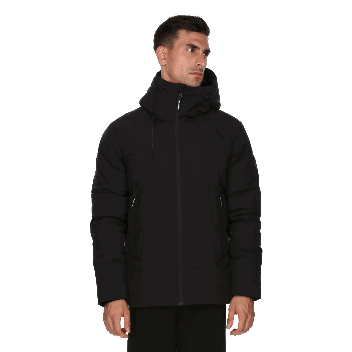 Puffer jakke Champion Hooded Puffer Jacket David 2 Sort | CHA243M505-01, 0