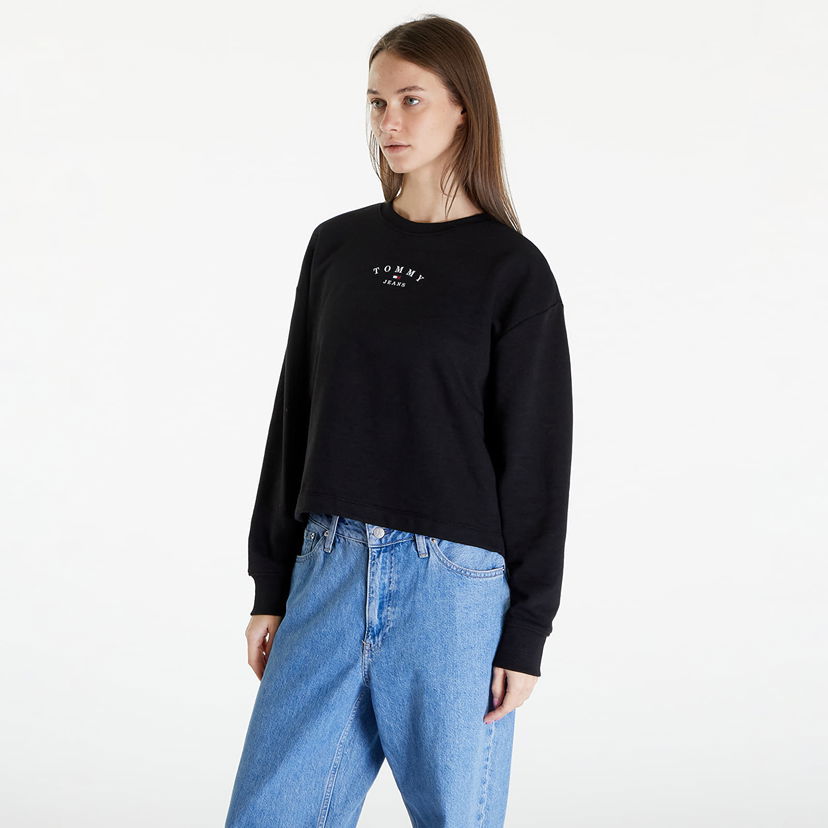 Sweatshirt Tommy Hilfiger Essential Logo 2 Relaxed Fit Crewneck Sort | DW0DW18143 BDS