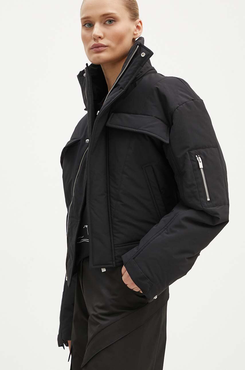 Puffer jakke HELIOT EMIL Cropped Asymmetrical Puffer Jacket Sort | PREAW24.W.02.132, 0