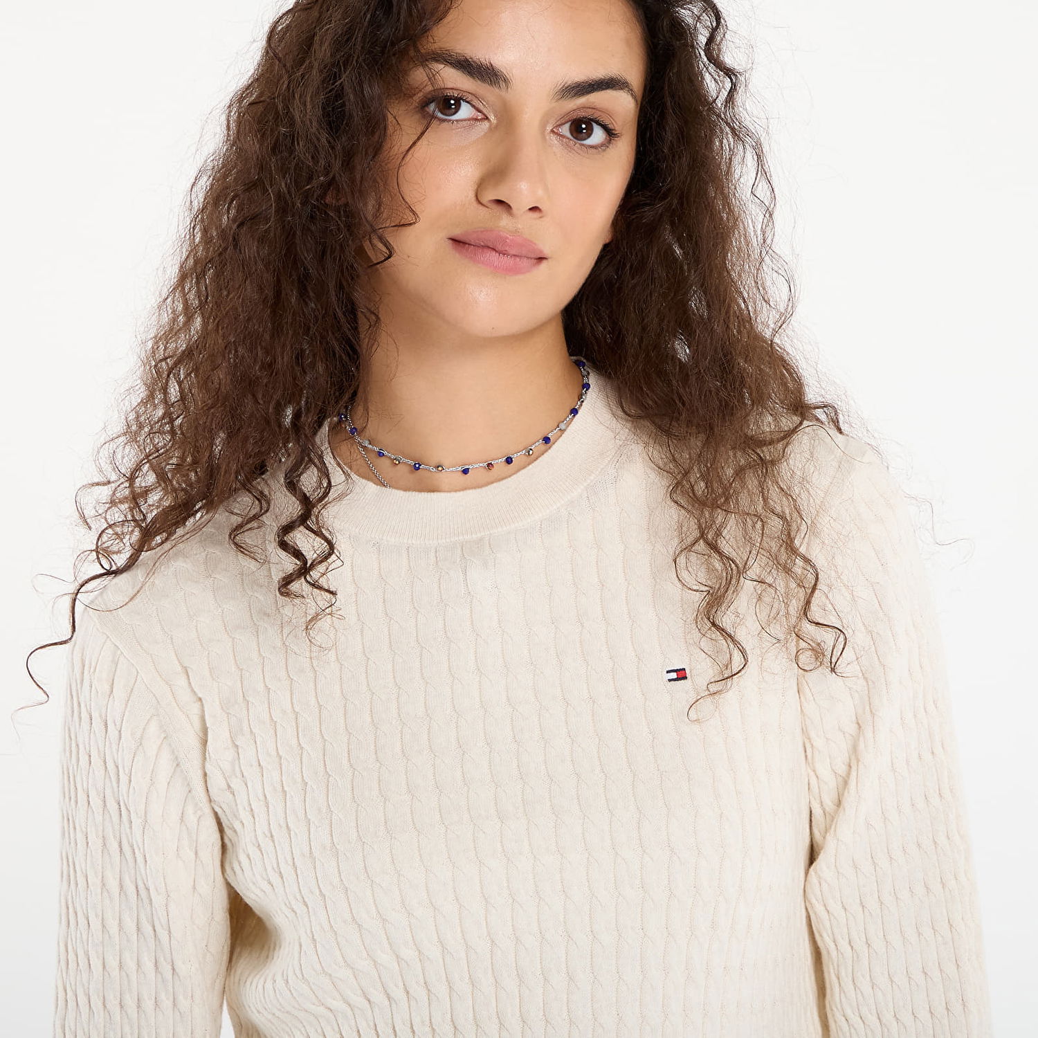 Sweater Tommy Hilfiger Tommy Hilfiger Cable Fine Knit Sweater Beige | WW0WW44993-0F5, 1
