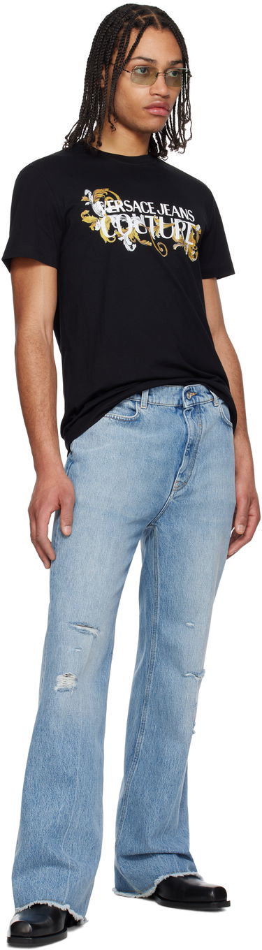T-shirt Versace Versace Jeans Couture Logo Baroque T-Shirt Sort | E78GAHC05_ECJ01C, 3