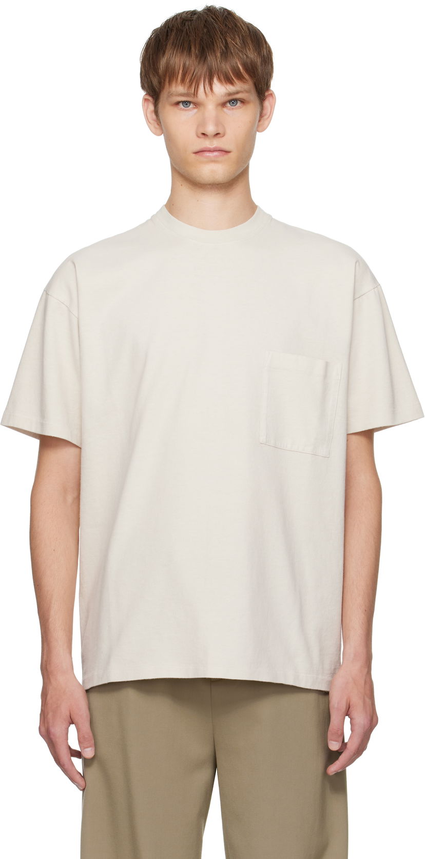 T-shirt The Row The Row Niels Pocket T-Shirt Beige | 1112-K526